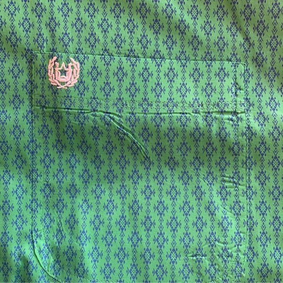 🐴 Rough Stock By Panhandle Men's Green & Blue SS Button Down Western Shirt - Picture 7 of 7